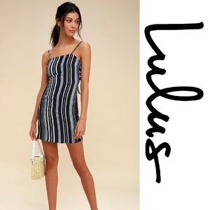 NWT! Navy Blue Stripe Right Tie-back Mini Dress